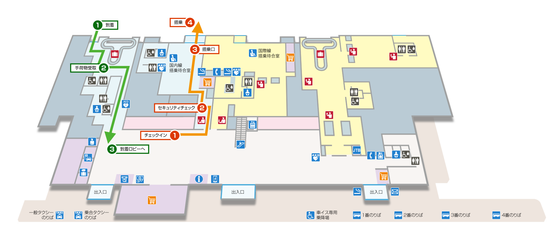 国内線 搭乗・到着の手続案内